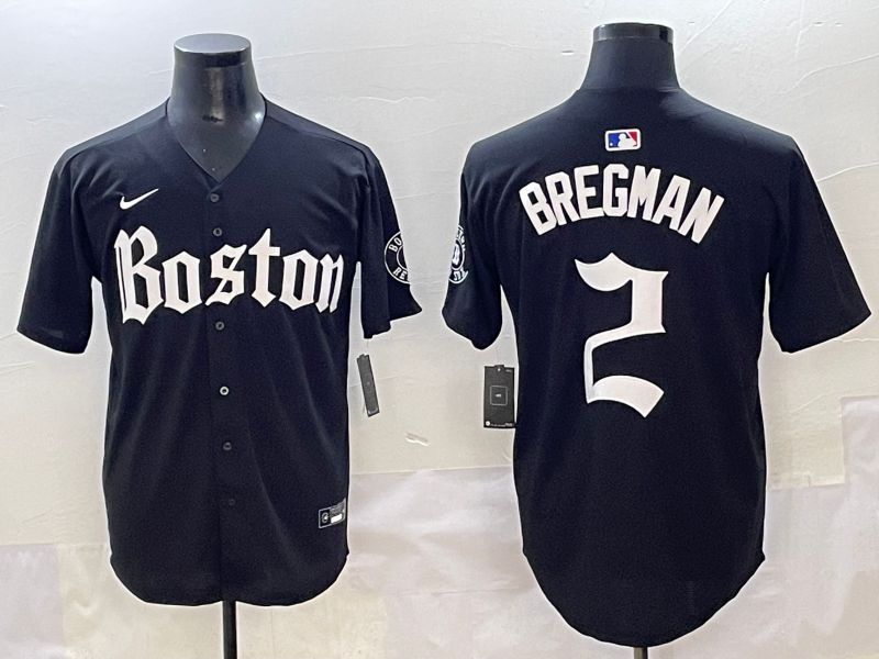 Men 2025 Boston Red Sox #2 Bregman Black Five generations Joint Name Nike MLB Jersey style 20->boston red sox->MLB Jersey